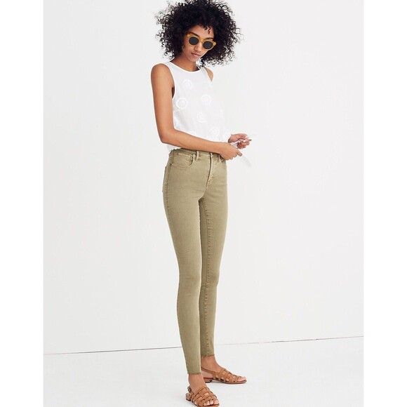 Madewell 9" High-Rise Skinny Jeans Raw-Hem Garment Dyed Edition Size 28 G7196 - Picture 1 of 10